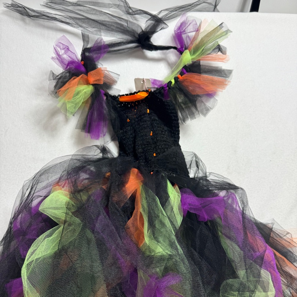 Unbranded Halloween Tutu Dress Kids Black Purple Green Orange Tulle Costume